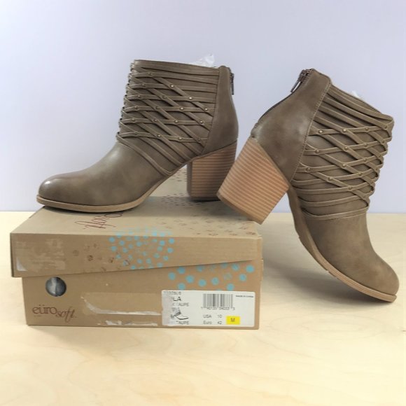 Sofft Shoes - Eurosoft Women's Sola Studded Ankle Booties Dark Taupe Size 10